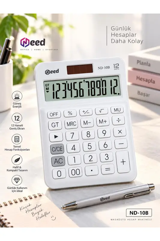 Need Nd-10B Beyaz Hesap Makinesi