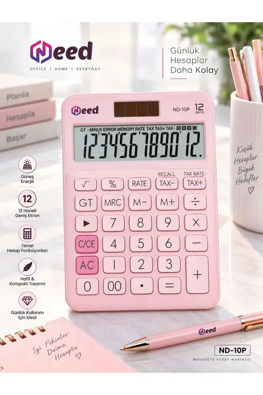 Need Nd-10P Pembe Hesap Makinesi