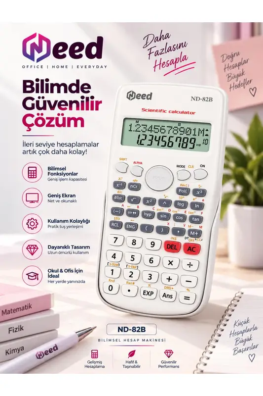 Need ND-82B Beyaz 240 Fonksiyonlu Bilimsel Hesap Makinesi